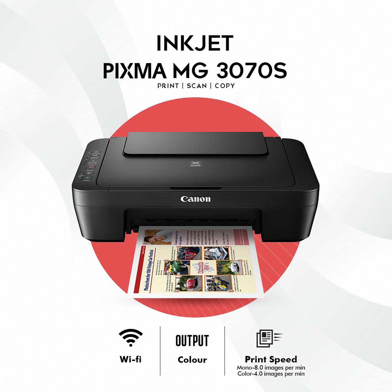 Buy Canon Pixma MG3070S Wireless Color All-in-One Printer (4800 X 600 ...